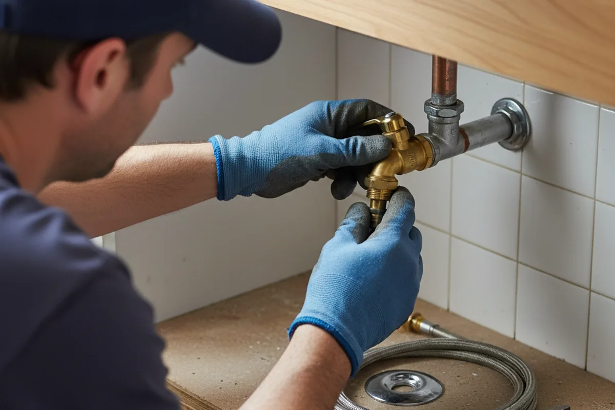 Shutoff valve and fitting work during Burst Pipe Repair in Fostoria